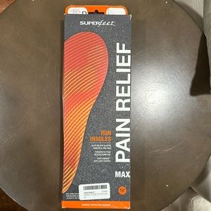 Superfeet Run Pain Relief Max Insoles M 7.5-9 W 8.5-10 D new in box